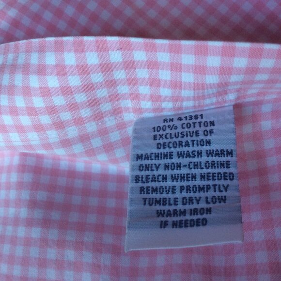 Ralph Lauren Pink & White Gingham Mens Slim Fit Pony Button Down Shirt Size XL - Picture 6 of 6
